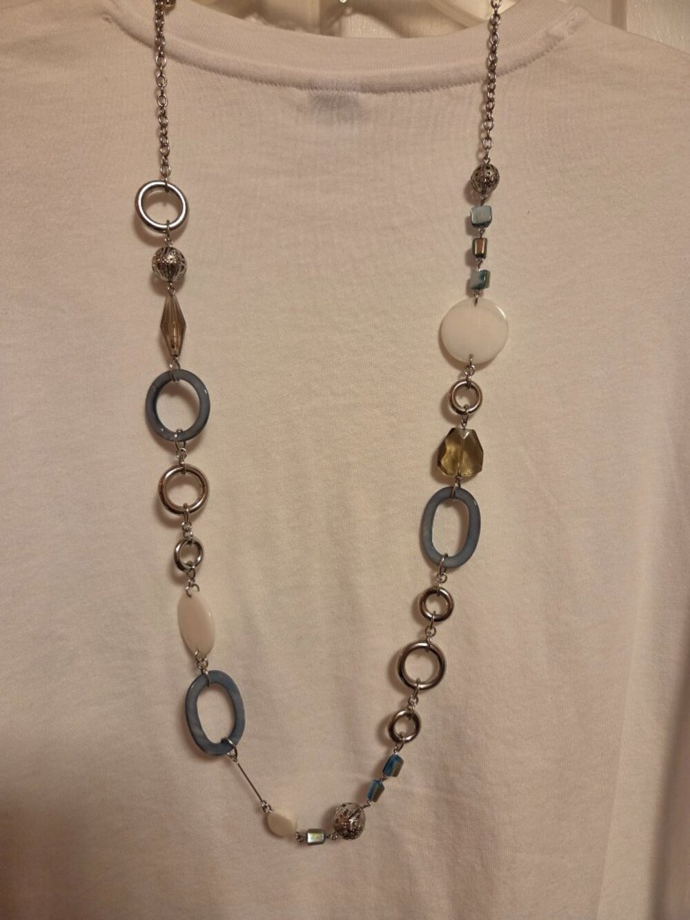 Lia Sophia Victoria mixed Chain link Statement Necklace.